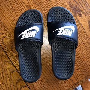Black Nike Slides